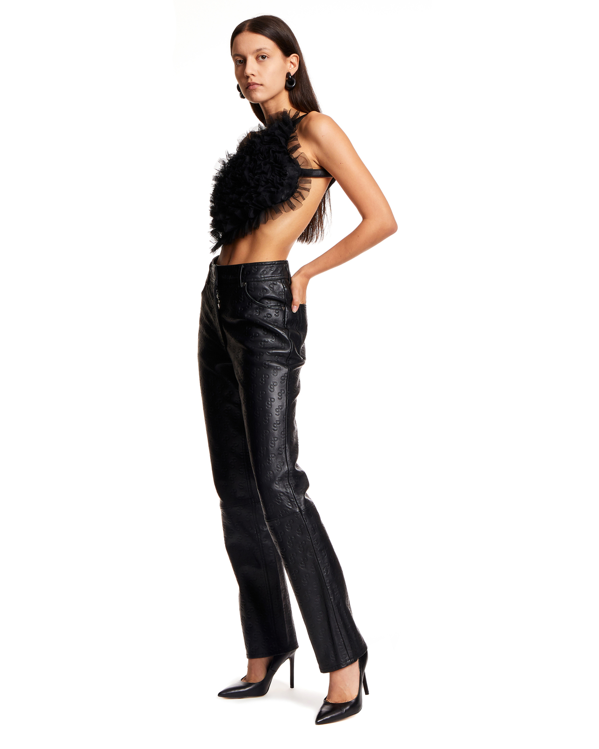 Saks Potts Logo Leather Pants - Black | Garmentory