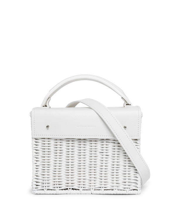 white wicker handbag