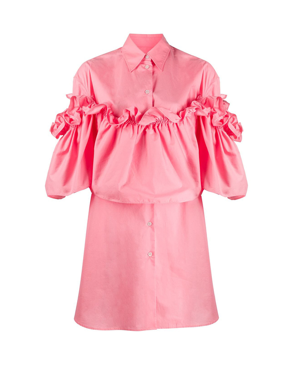 pink ruffle shirt dress Anne Claire ruffle wrap dress in bubblegum pink  Elizabeth Wilson Designs