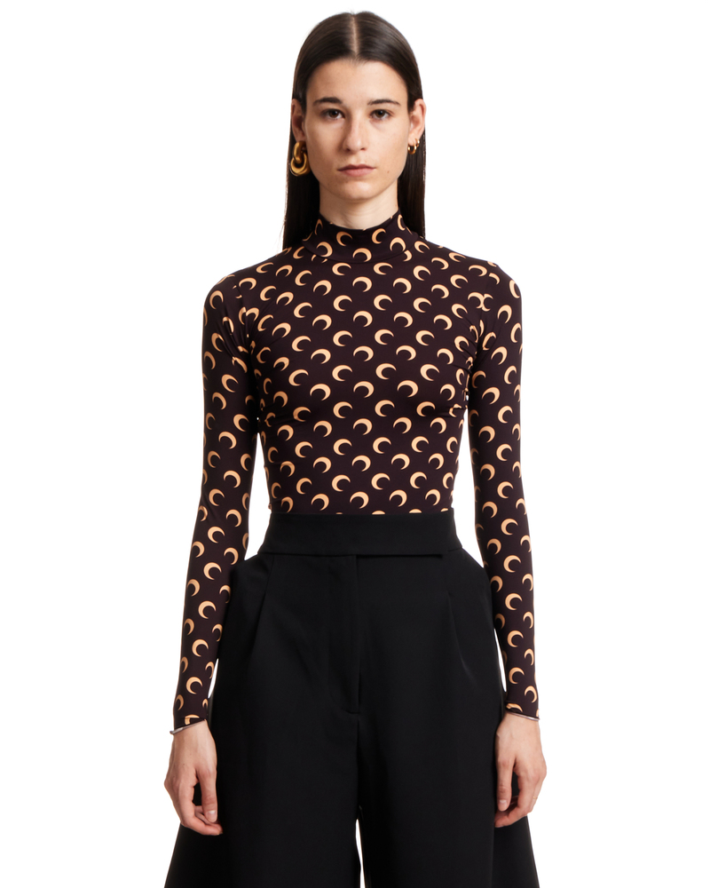Marine Serre Moon Tops 試着のみ　新品タグ付き Recycled Moon Jersey SS Highneck Top • Marine Serre