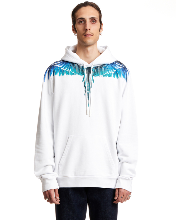 Marcelo Burlon Wings print Hoodie - White/Blue | Garmentory