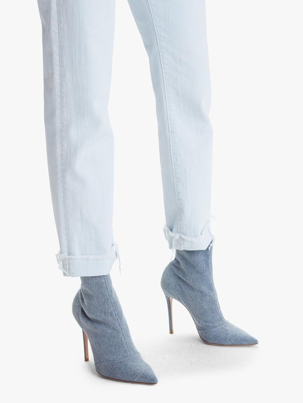 Mother Denim The Scrapper Cuff Ankle Fray Jeans - Baby Blue Mother Denim The Scrapper Cuff Ankle Fray Jeans - Baby Blue