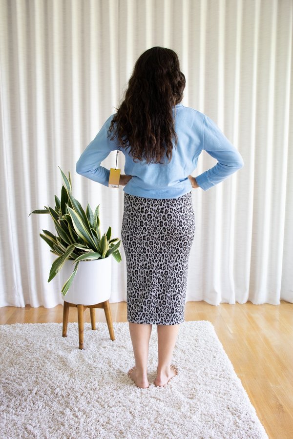 Le Superbe Liza Skirt in Mas Leopard Silver