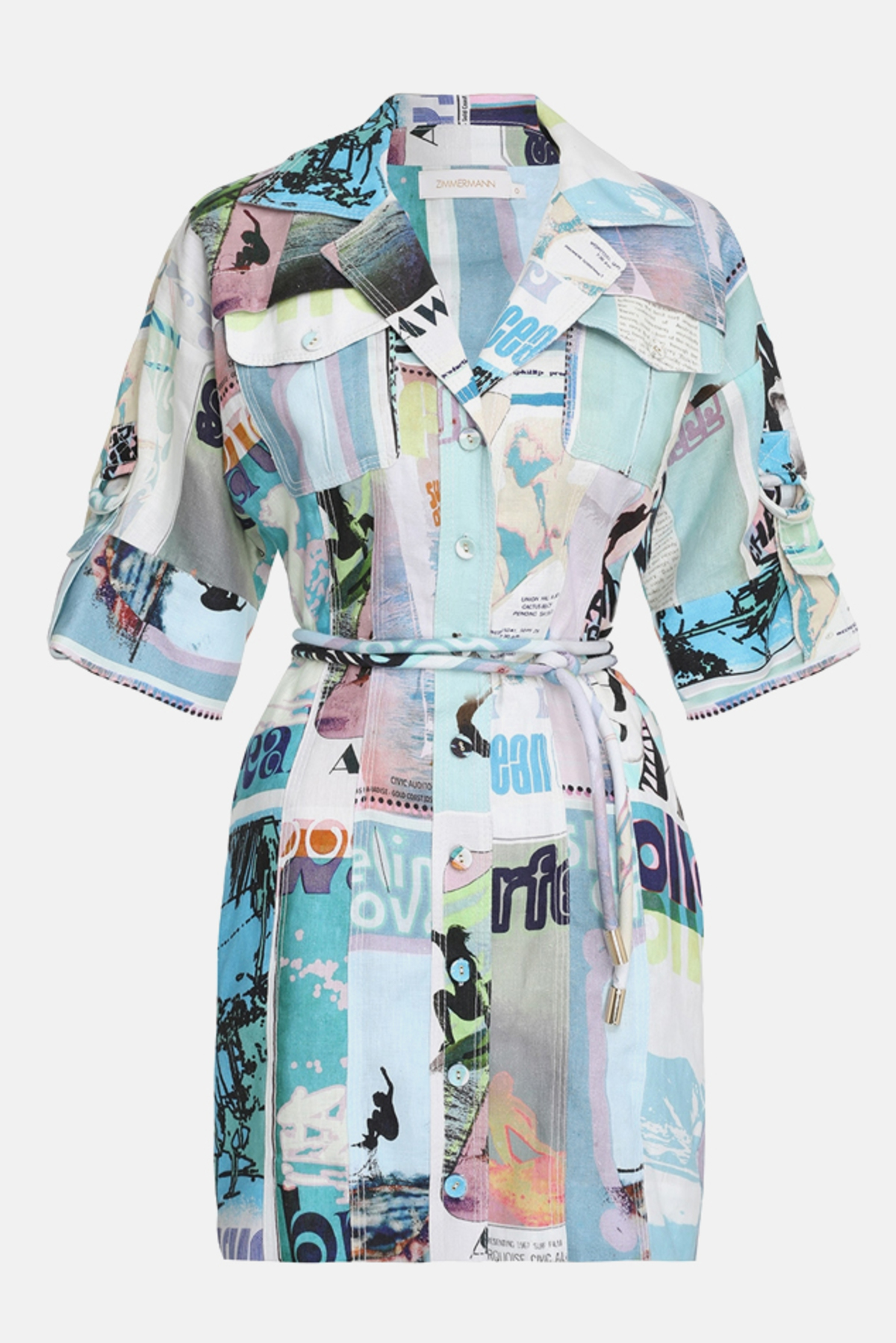 Zimmermann Glassy Safari Minidress - Blue Poster Print Zimmermann Glassy Safari Minidress - Blue Poster Print