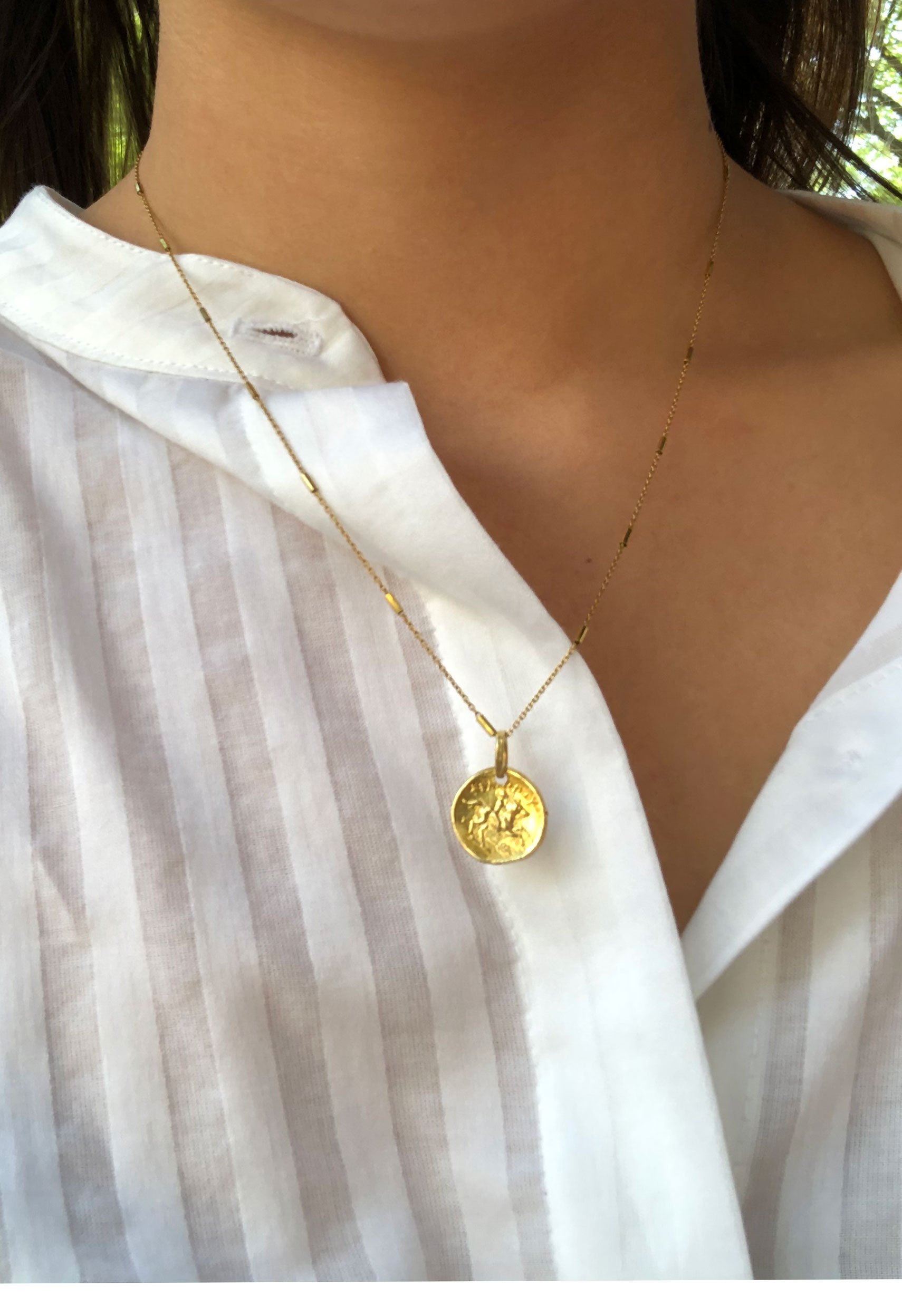 Nicole Kwon Coin Necklace - 14k Gold Vermeil | Garmentory