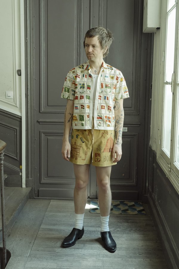 BODE Flag Patchwork Shirt - Natural Tobacco BODE Flag Patchwork Shirt - Natural Tobacco