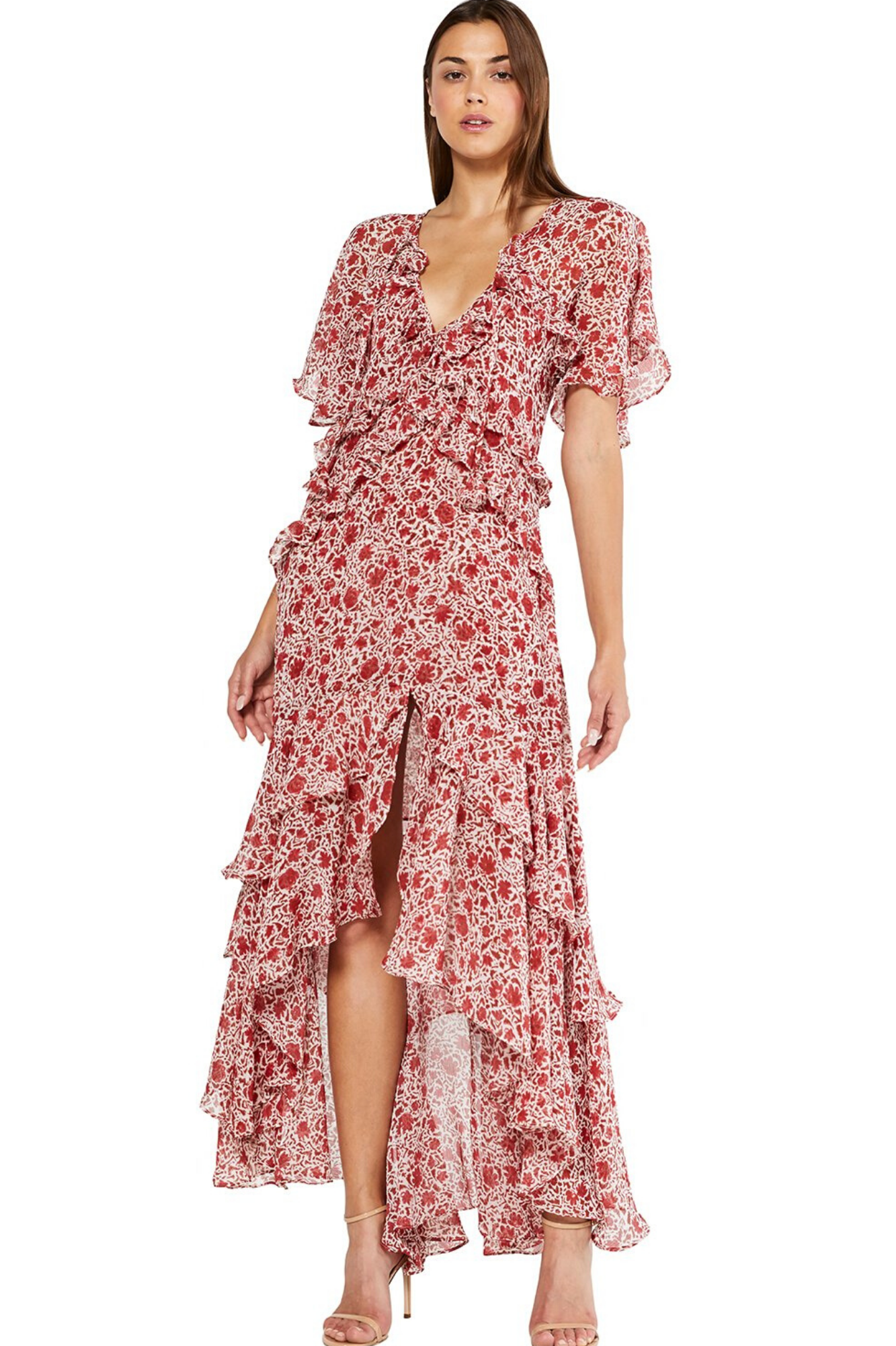 Misa Los Angeles Katarina Dress Rust Animal Floral Garmentory