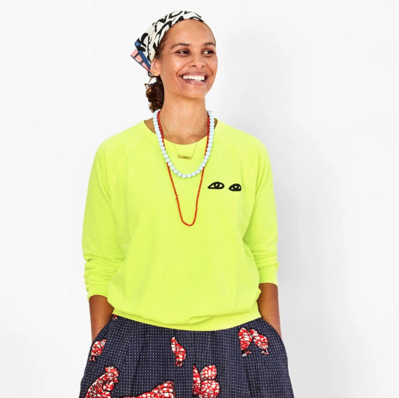 Clare V. Eyes Sweatshirt - Neon Yellow | Garmentory