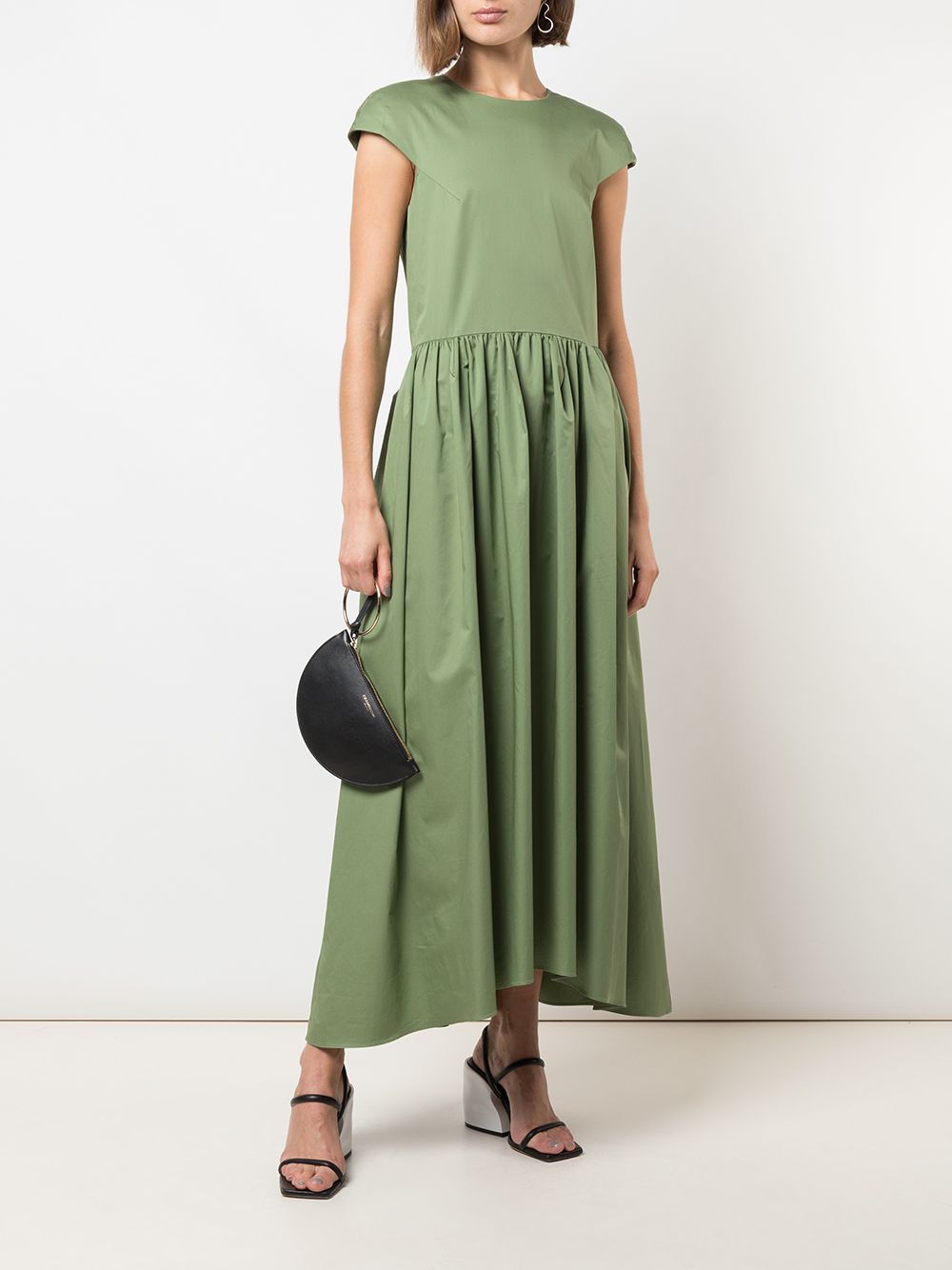 Tibi Poplin Origami Dress - Olive