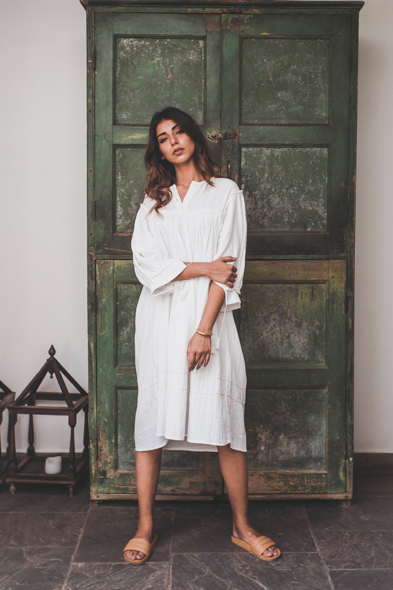 VOLOSHIN Deepa Crinkle Gauze Beach Tunic Garmentory