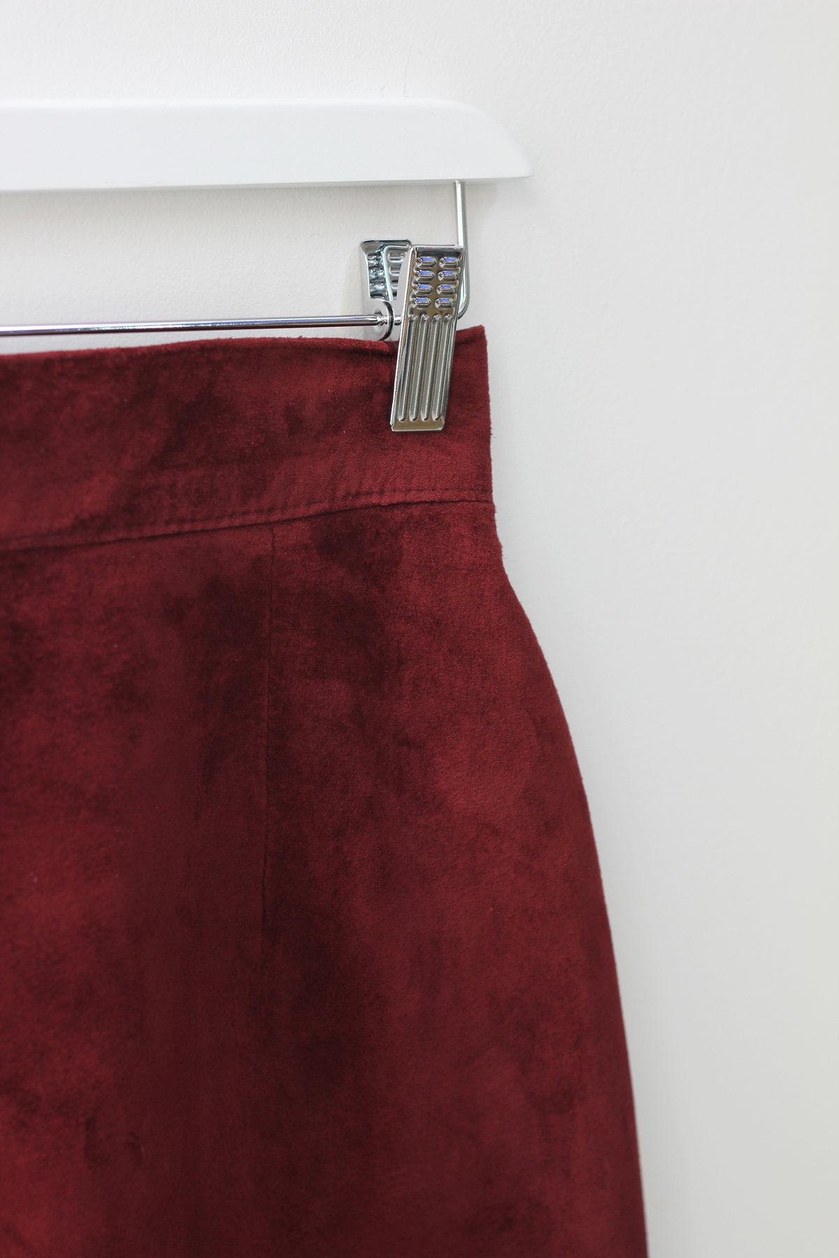 Hey Jude Vintage Oxblood Suede Skirt  - Image 2 of 3