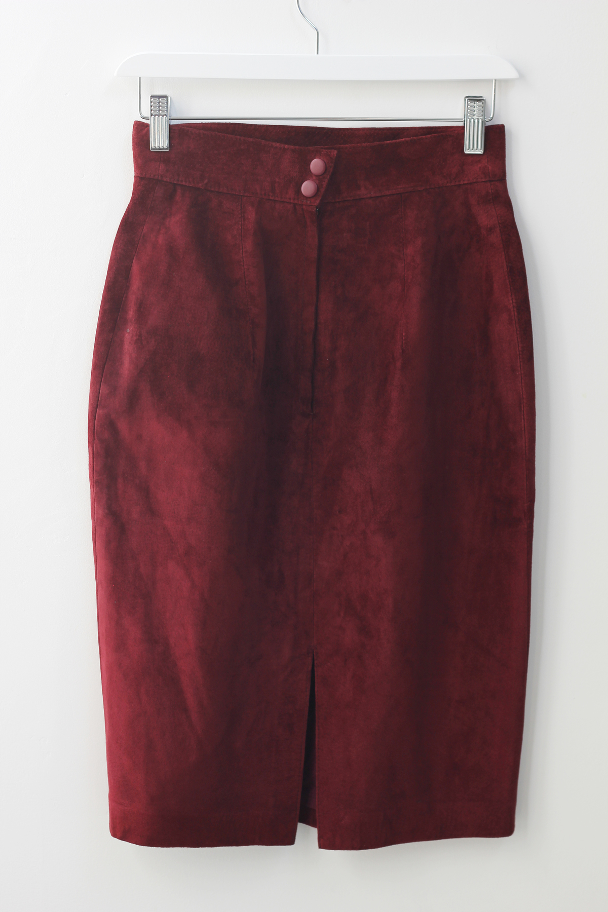 Hey Jude Vintage Oxblood Suede Skirt  - Image 3 of 3