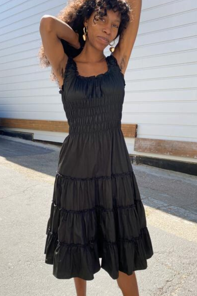 Lisa Says Gah Agatha Midi Dress - Black | Garmentory