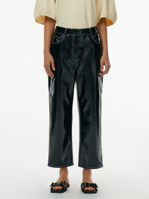 TIBI Faux Patent Leather Cropped 