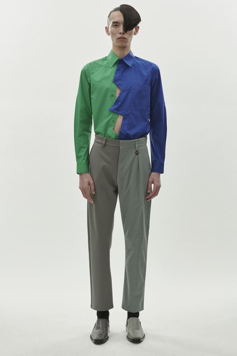 XanderZhou shirt 最終値下げセール中‼︎ Xander Zhou Zig Zag Shirt - Blue/Green | Garmentory