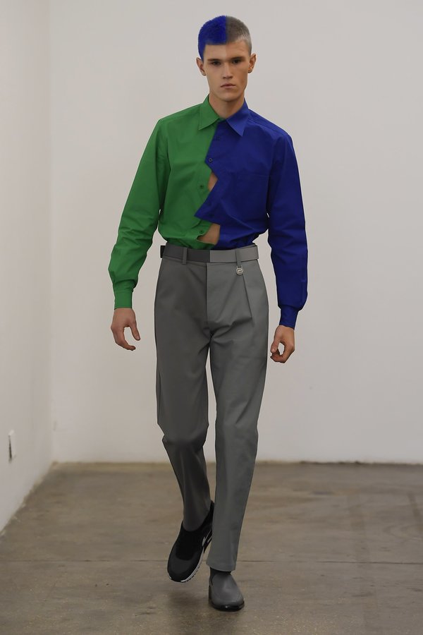 Xander Zhou Zig Zag Shirt - Blue/Green | Garmentory
