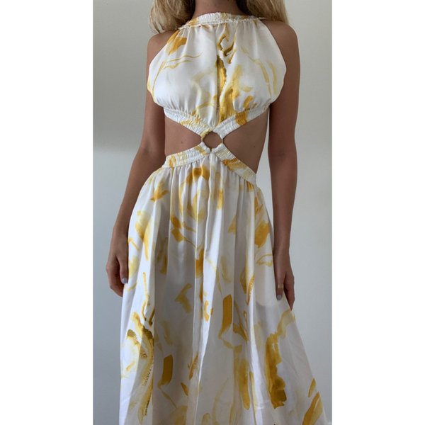navy women dress Rihoas Backless Jacquard Floral Maxi Dress