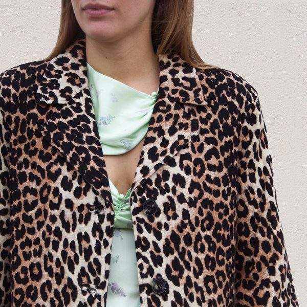 GANNI コットンリネンレオパードジャケット Ganni Linen Canvas Jacket - Leopard | Goodhood