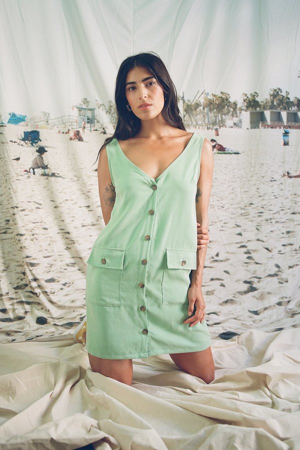 BACK BEAT RAGS Tencel Frankie Dress - Mint BACK BEAT RAGS Tencel Frankie Dress - Mint