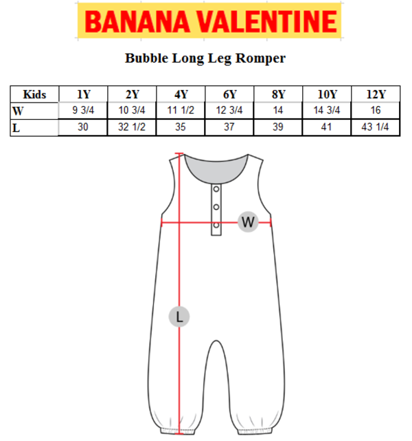 Banana Valentine Lions Bubble Long Leg Romper Banana Valentine Lions Bubble Long Leg Romper