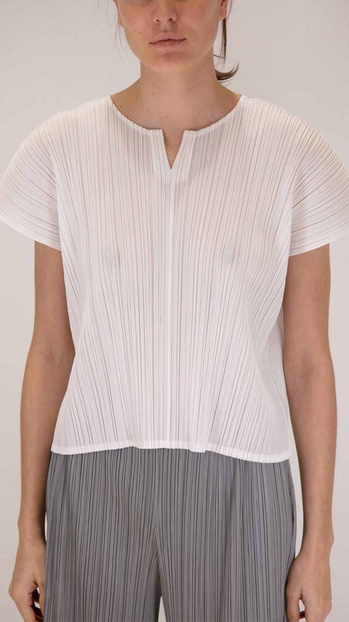 Issey Miyake Pleats Please Short Sleeved Top - White | Garmentory