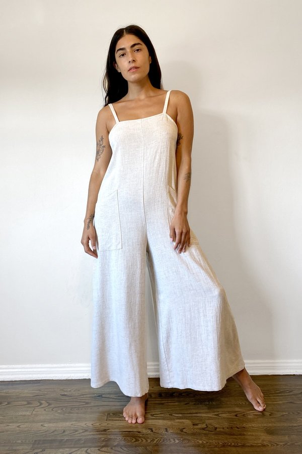 all white linen jumpsuits