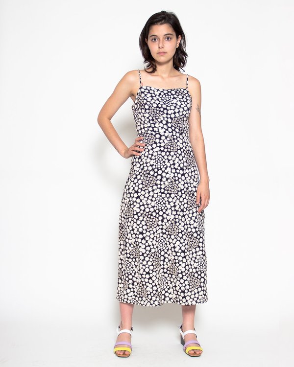 daisy print midi dress