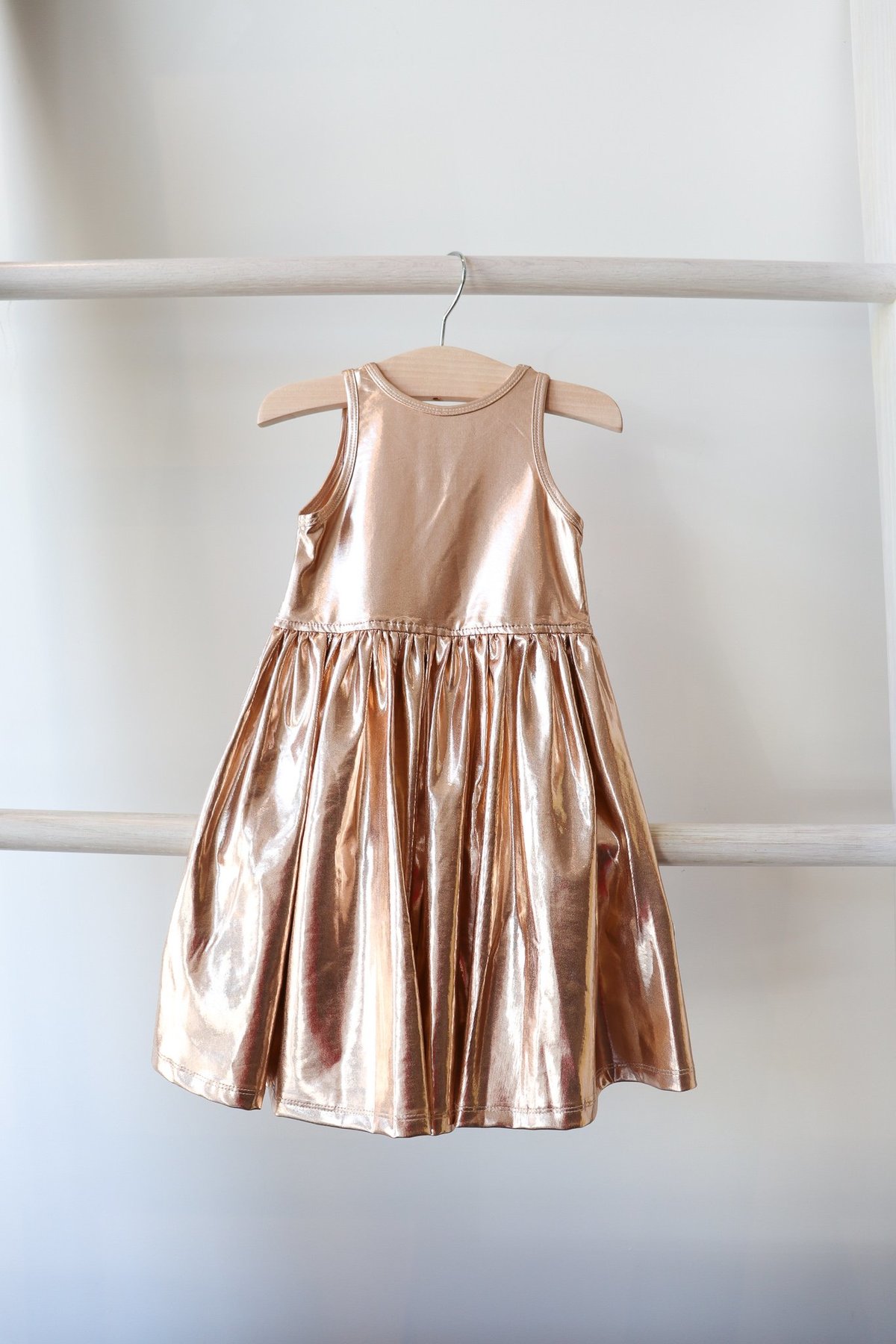 rose gold dress for kids Blush/Rose Gold Sequins V Back & Bow Baby Dress XL-24M / Blush/Rose Gold main image 1