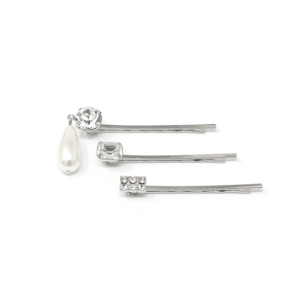 Joomi Lim Set Of 3 Hair Bobbis W/ Crystals & Tear Drop Pearl Joomi Lim Set Of 3 Hair Bobbis W/ Crystals & Tear Drop Pearl