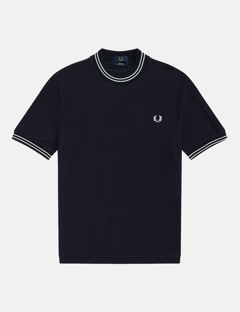 Fred Perry Reissues Crew Neck Pique T-Shirt - Navy Blue