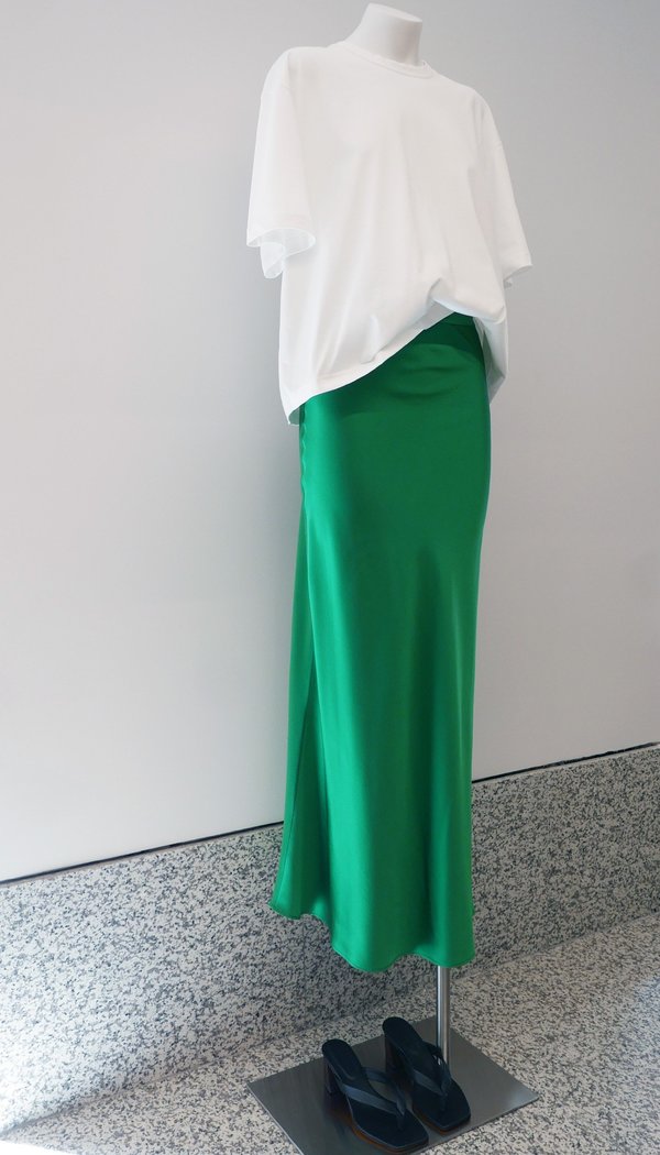 silk emerald skirt