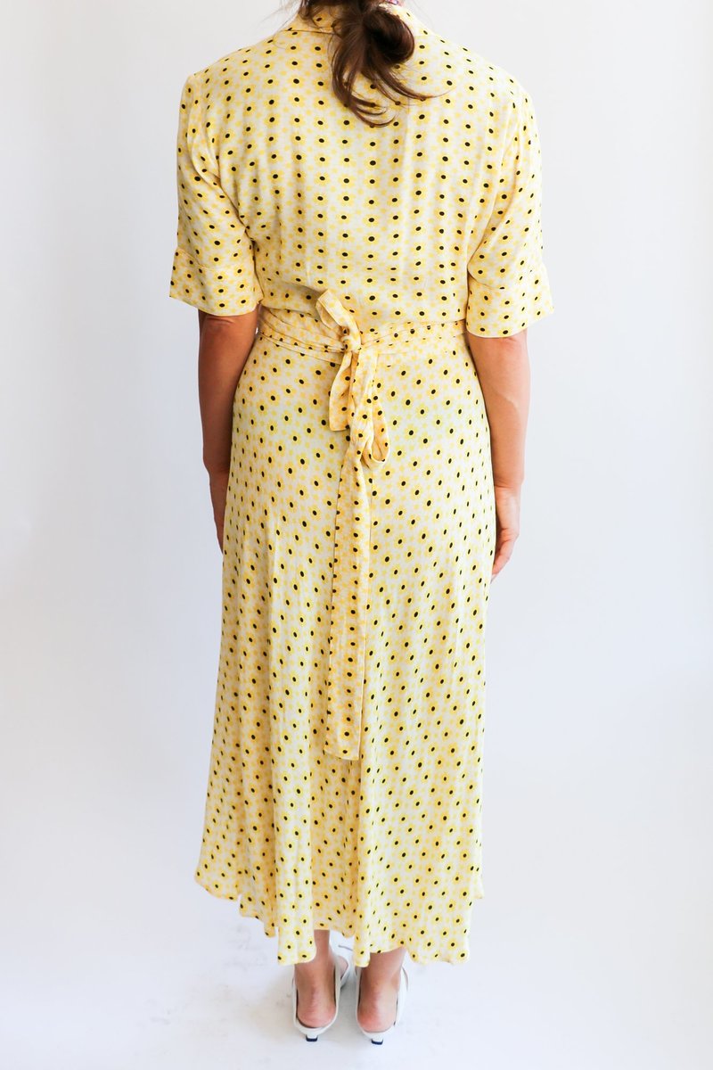 Pre-loved] Ganni Sunflower Wrap Dress | Garmentory
