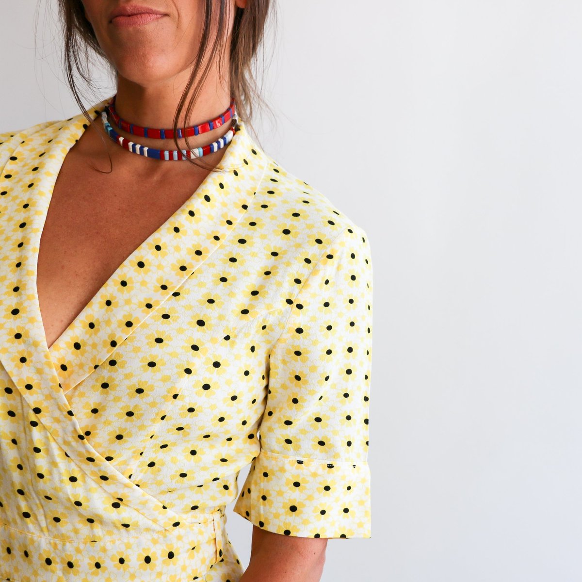Pre-loved] Ganni Sunflower Wrap Dress | Garmentory