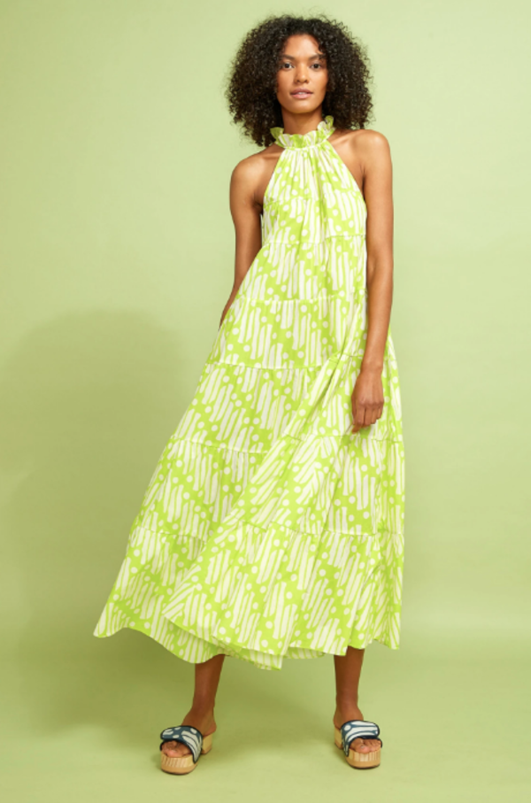 Rhode Resort Julia Batik Dress - Chartreuse | Garmentory