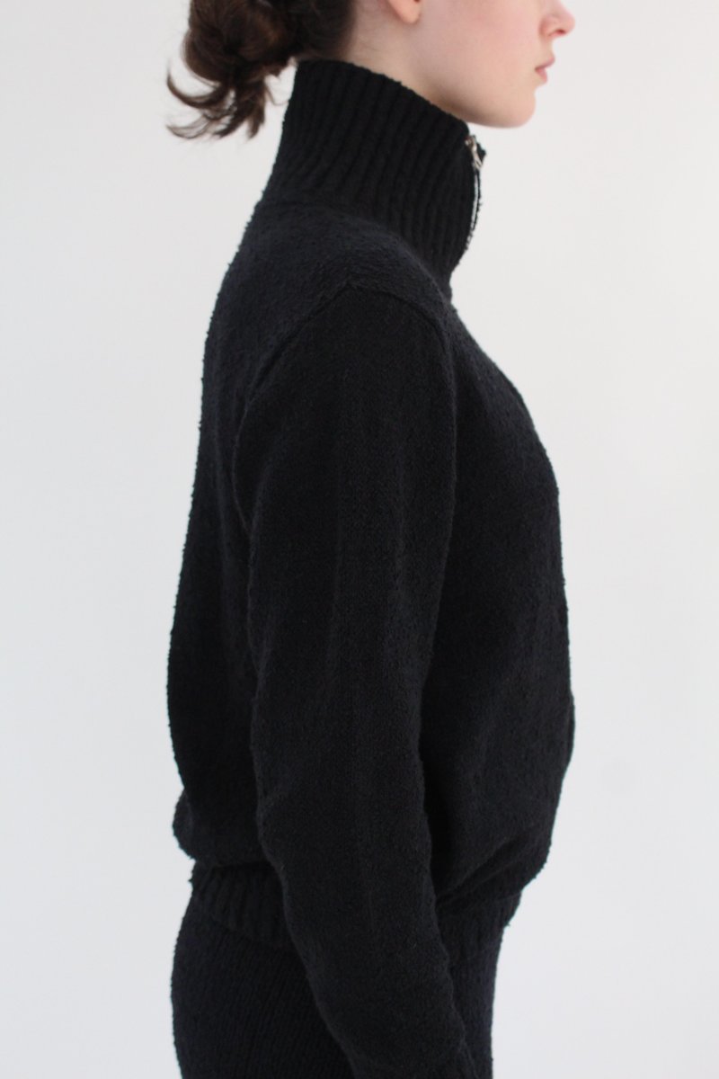 Beklina Boucl Knit Track Jacket - Black