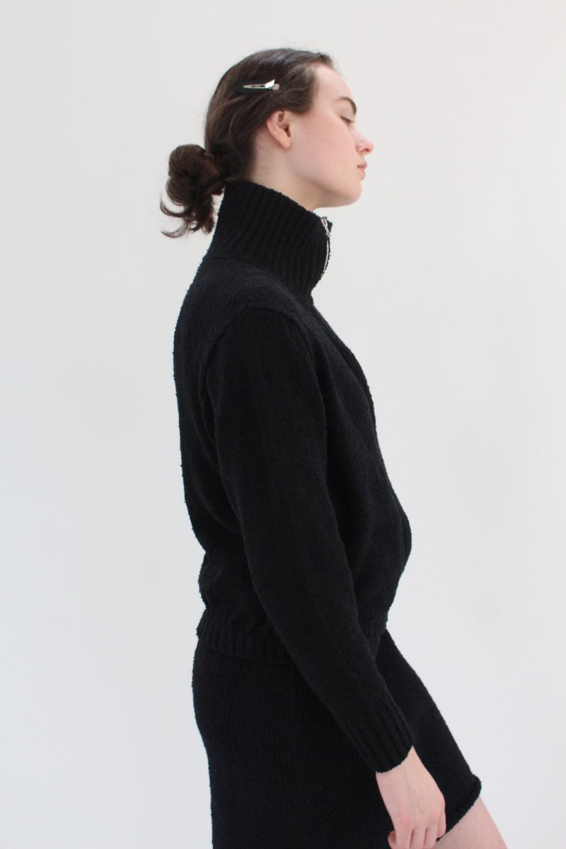 Beklina Boucl Knit Track Jacket - Black