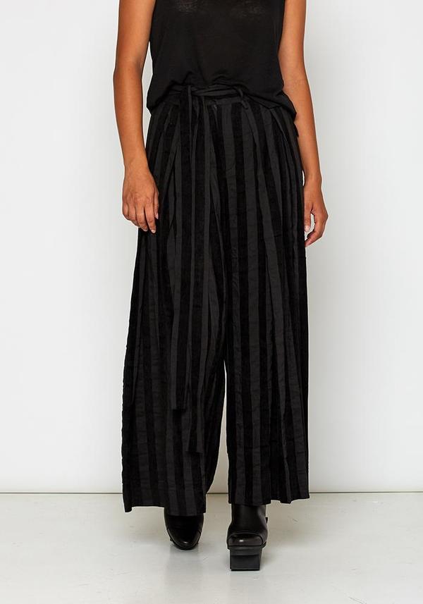 black striped wide leg pants