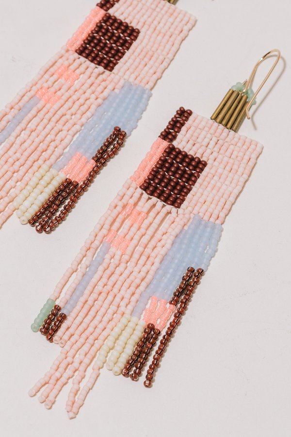 Lu in the Frey Square Fringe Earrings Lu in the Frey Square Fringe Earrings