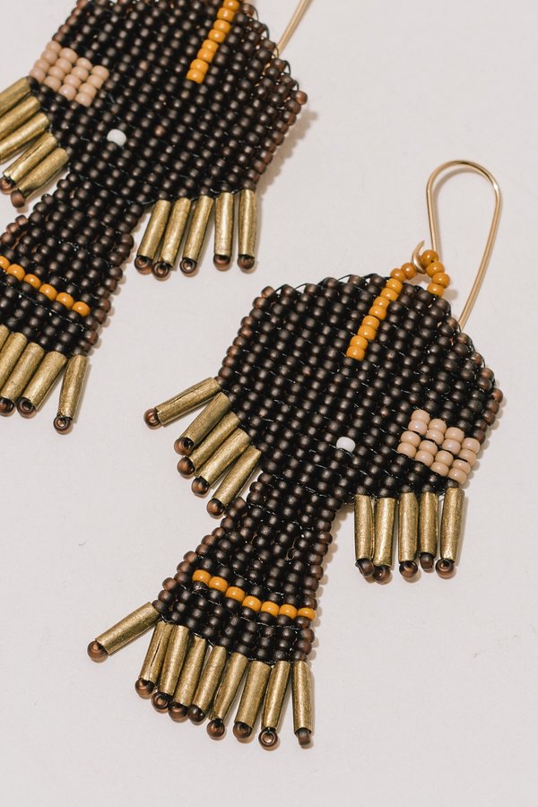 Lu in the Frey Thunderbird Earrings - brown Lu in the Frey Thunderbird Earrings - brown
