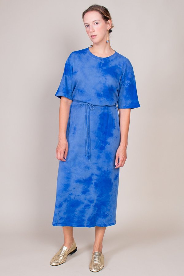 raquel allegra t shirt dress Raquel Allegra Belted Tee Dress - Blue Tie Dye