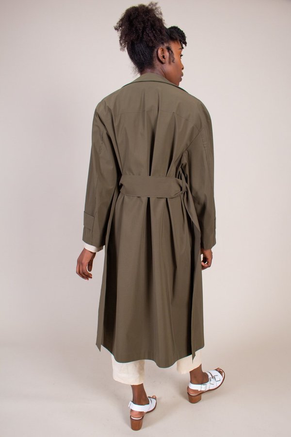 Harris Wharf London Oversized Trench Coat - Military Green