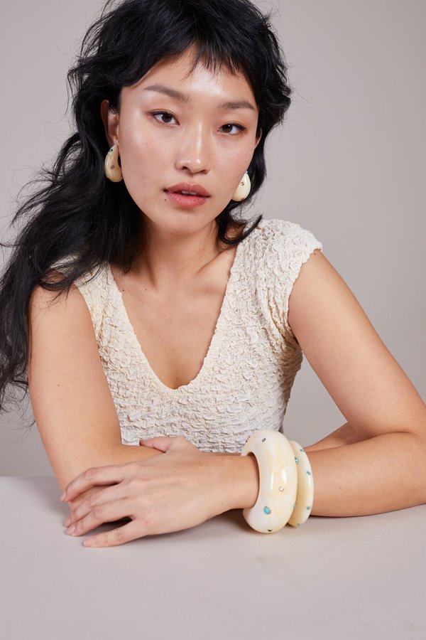 Lizzie Fortunato Ridge Cuff - Dotted Cream Lizzie Fortunato Ridge Cuff - Dotted Cream