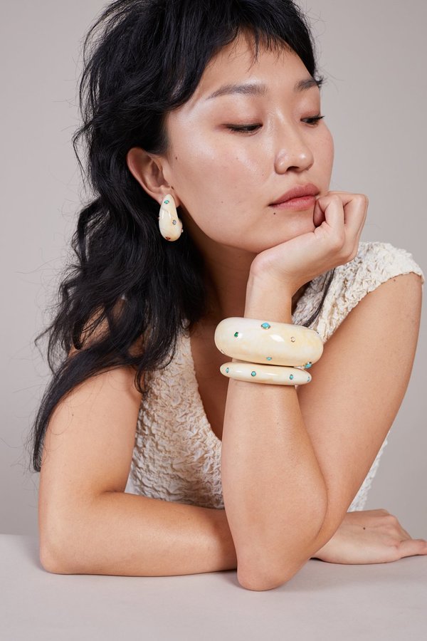 Lizzie Fortunato Ridge Cuff - Dotted Cream Lizzie Fortunato Ridge Cuff - Dotted Cream