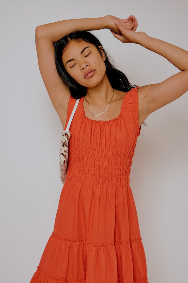 Lisa Says Gah Agatha Midi Dress - Tomato