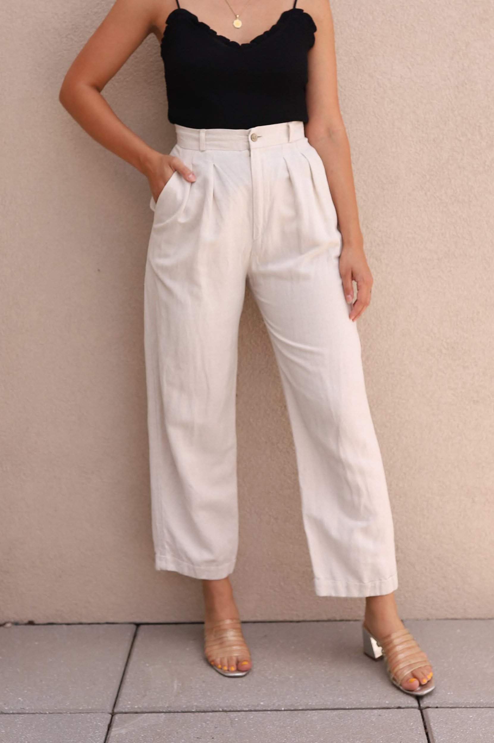 Oatmeal Linen Trousers Best Sale, UP TO 