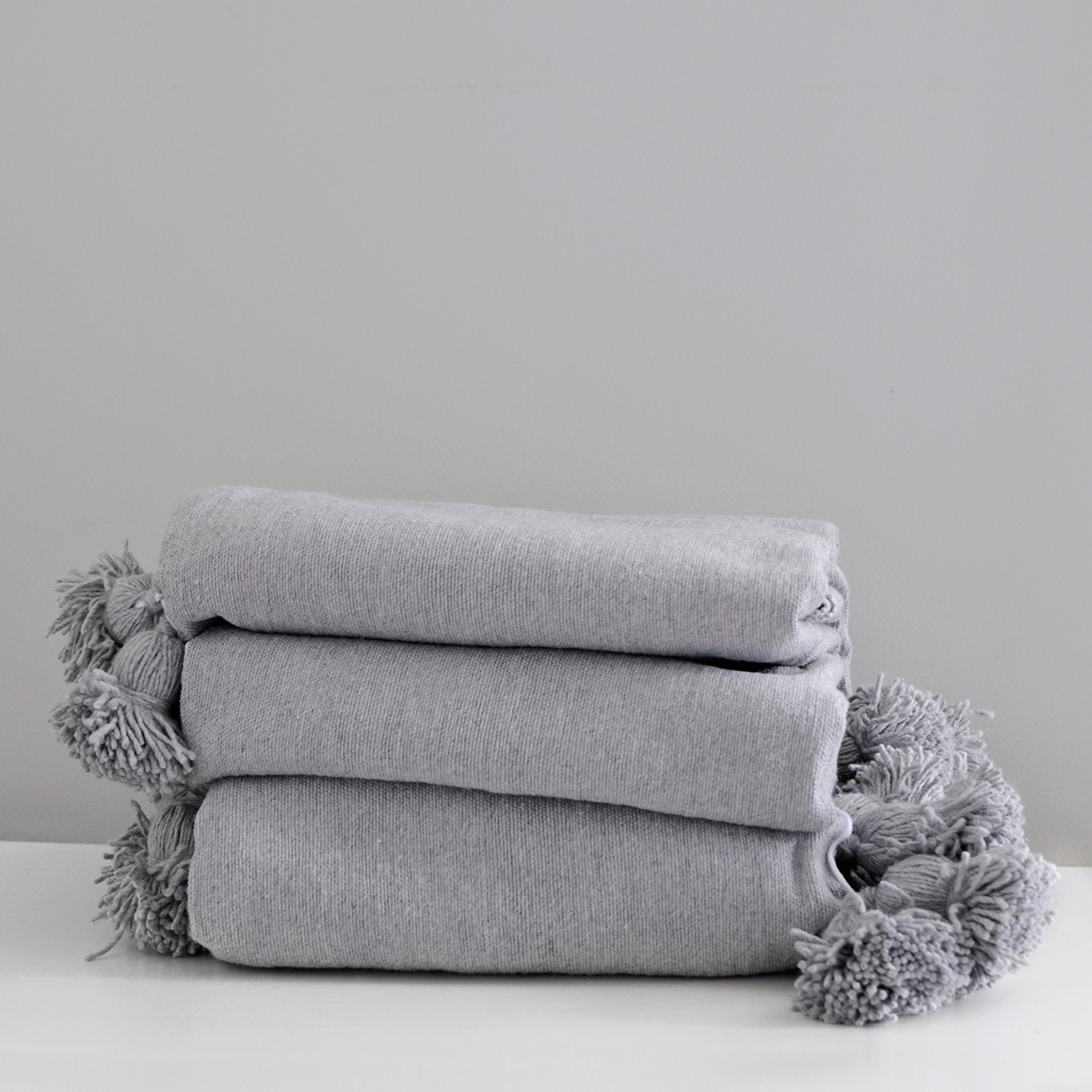 MOROCCAN POM POM BLANKET GRAY OWL Garmentory