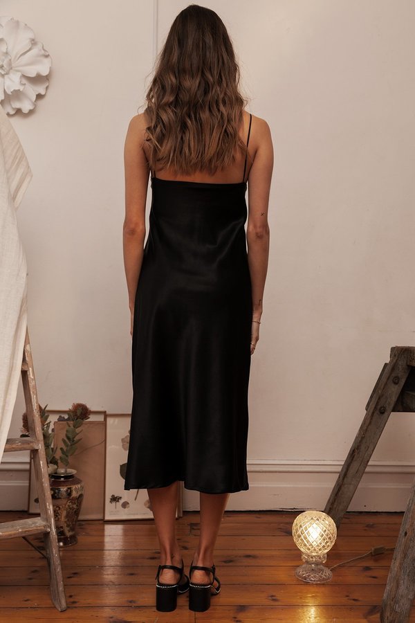 BEFORE MARCH Rosemary double lined satin slip - Black BEFORE MARCH Rosemary double lined satin slip - Black