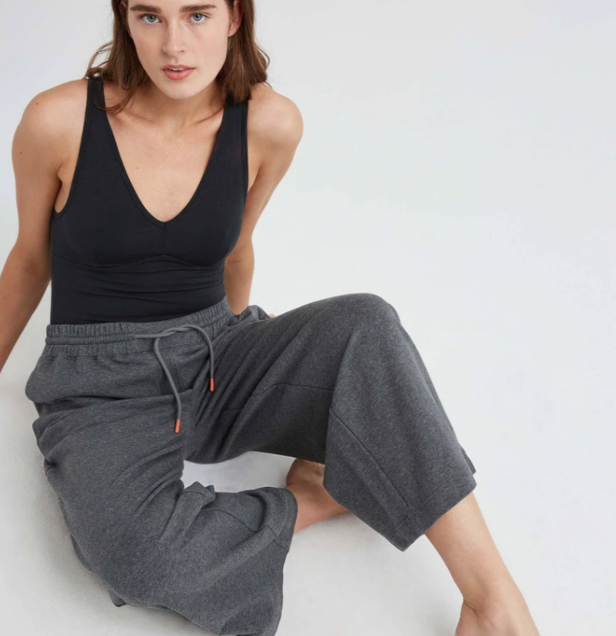 Richer Poorer Terry Wide Leg Pant - Charcoal - Image 1 of 6