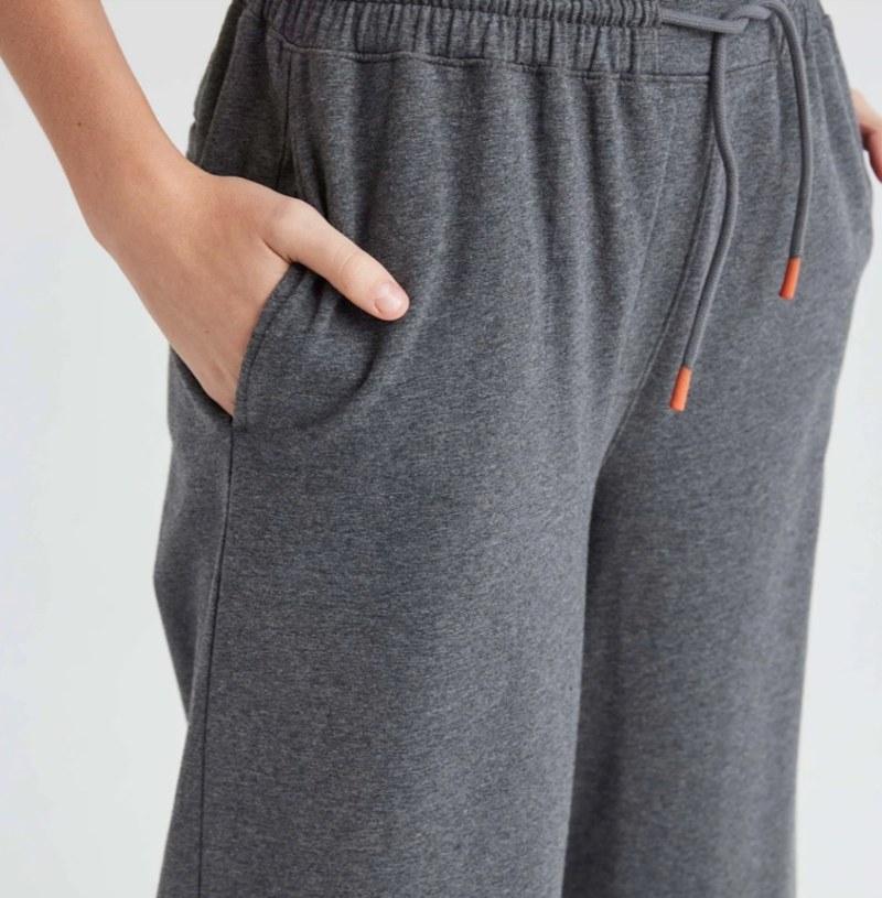 Richer Poorer Terry Wide Leg Pant - Charcoal