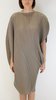 Issey Miyake Pleats Please Curved Cape-Sleeve Dress - Taupe - Thumbnail 1